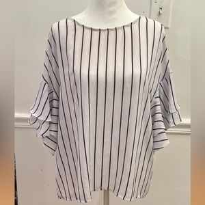 Sheer White Striped Top